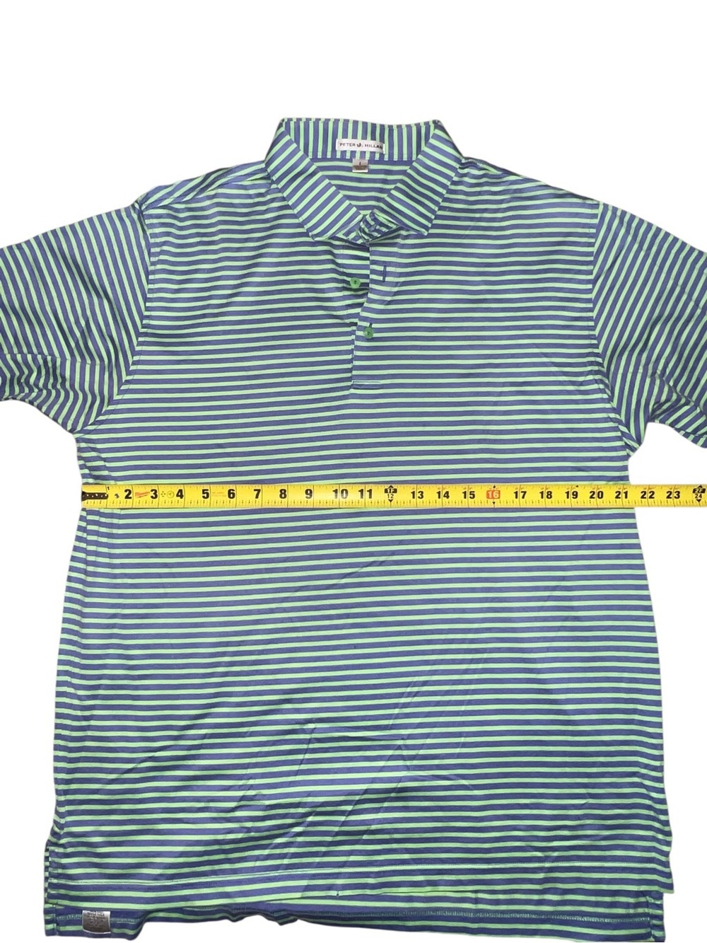 Peter Millar Purple & Green Striped Polo Golf Shirt Men’s Large 100% Cotton Sz L - Picture 6 of 7